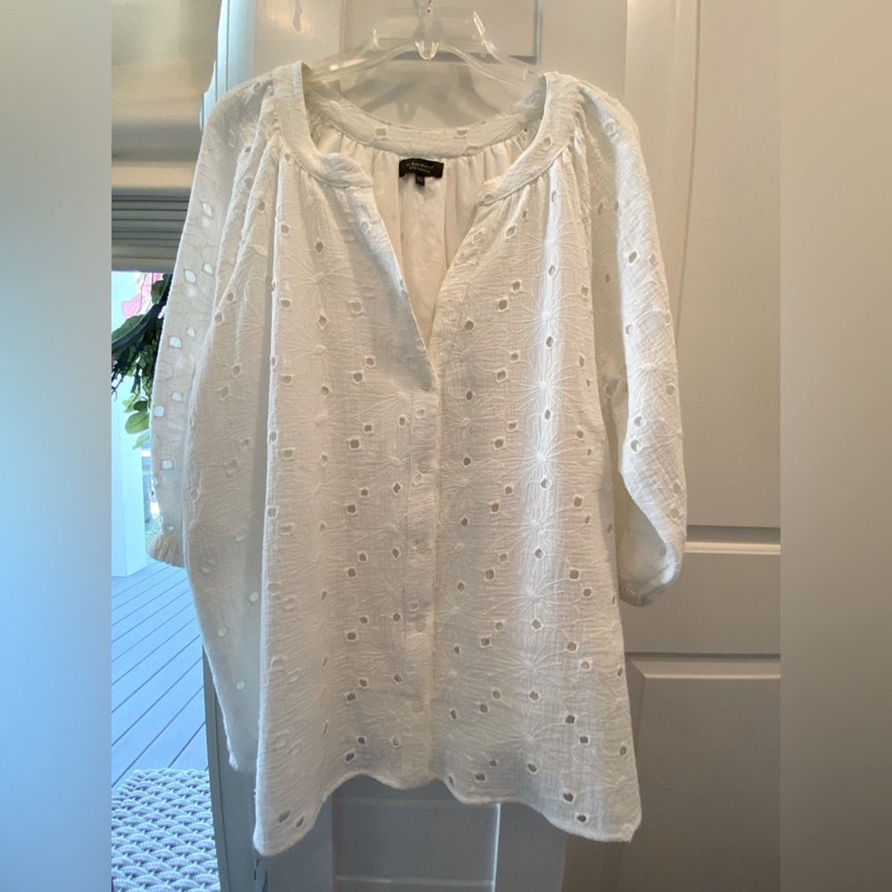White Eyelet Women's Top by Paris shop, Le Bon Marche